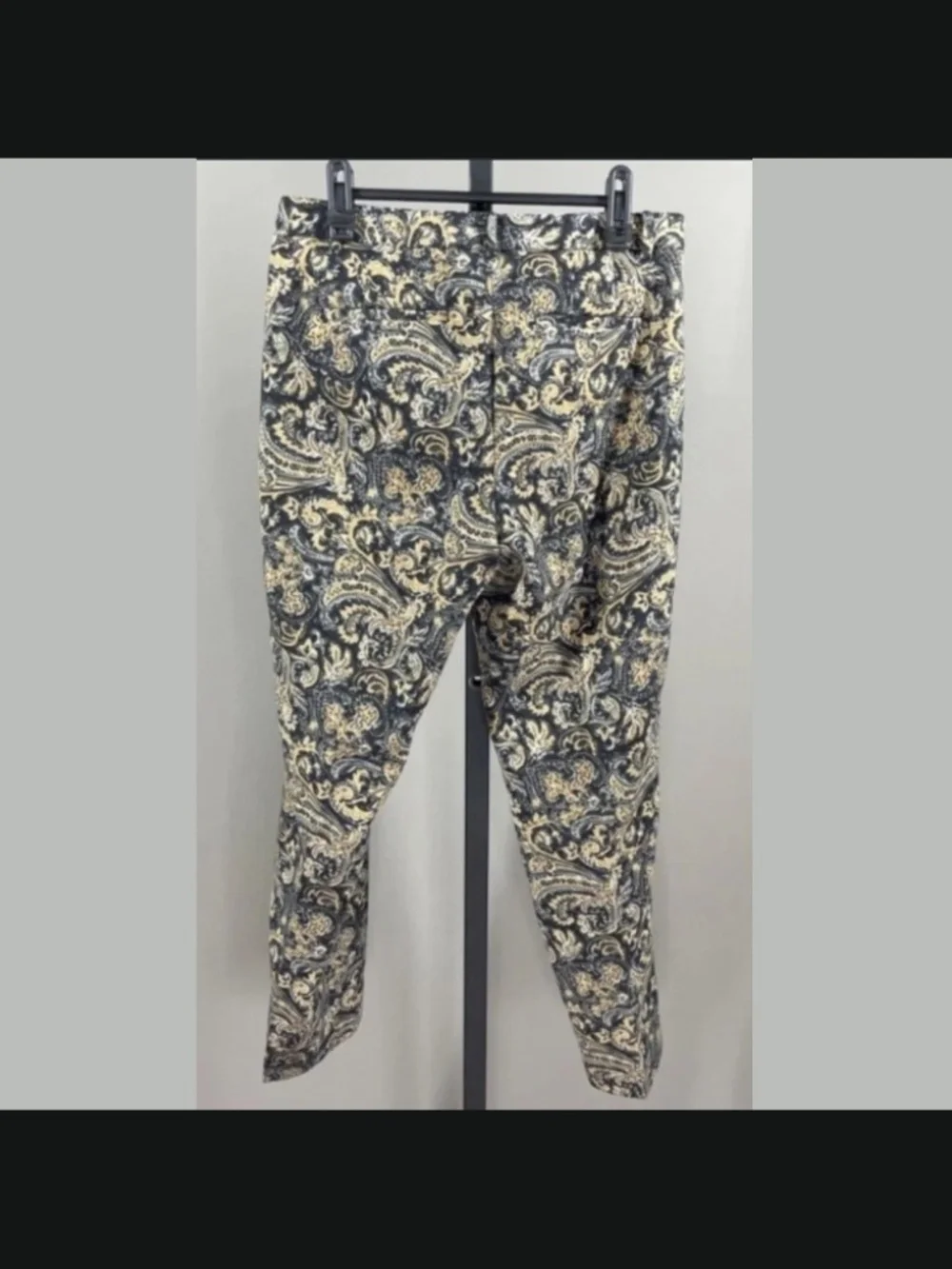 NEW Talbots Pants Womens 6 petite black tan floral paisley Hampshire straight